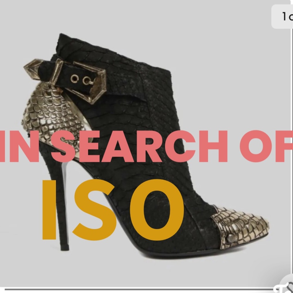 NFS In Search Of  BALMAIN BOOTIE PYTHON METAL CAPTOE 39, 39.5 NOT FOR SALE
